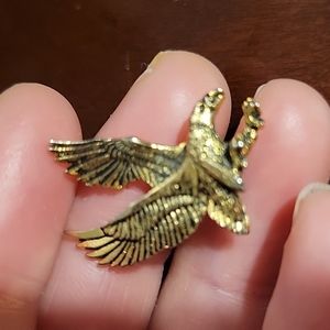 Eagle Lapel Pin. Gold Tone Signed 73 NFF